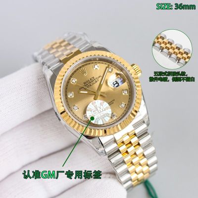 GM Factory Rolex Datejust 2836 Automatic Movement 904L Steel 36MM Wrist Watch gold rolex presidential replica